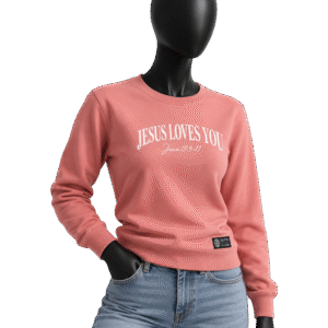 Sudadera JESUS LOVES YOU rosa