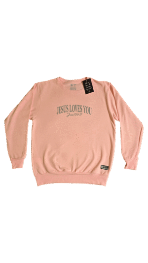 Sudadera JESUS LOVES YOU rosa