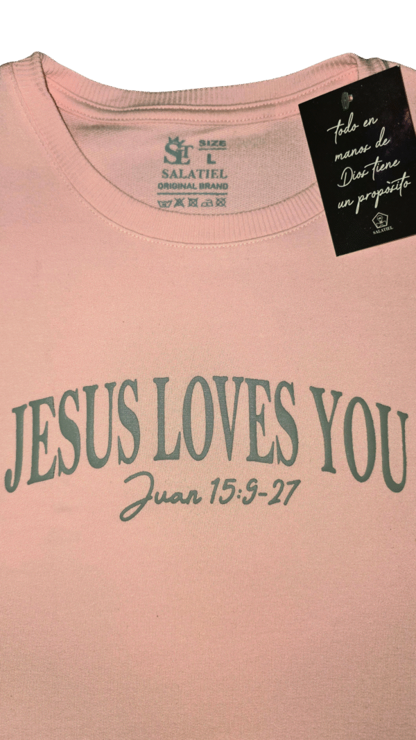 Sudadera JESUS LOVES YOU rosa