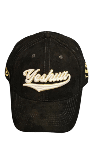 Gorra Negra YESHUA – Bordado Blanco con Amarillo
