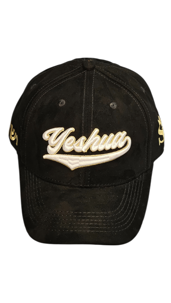 Gorra Negra YESHUA – Bordado Blanco con Amarillo