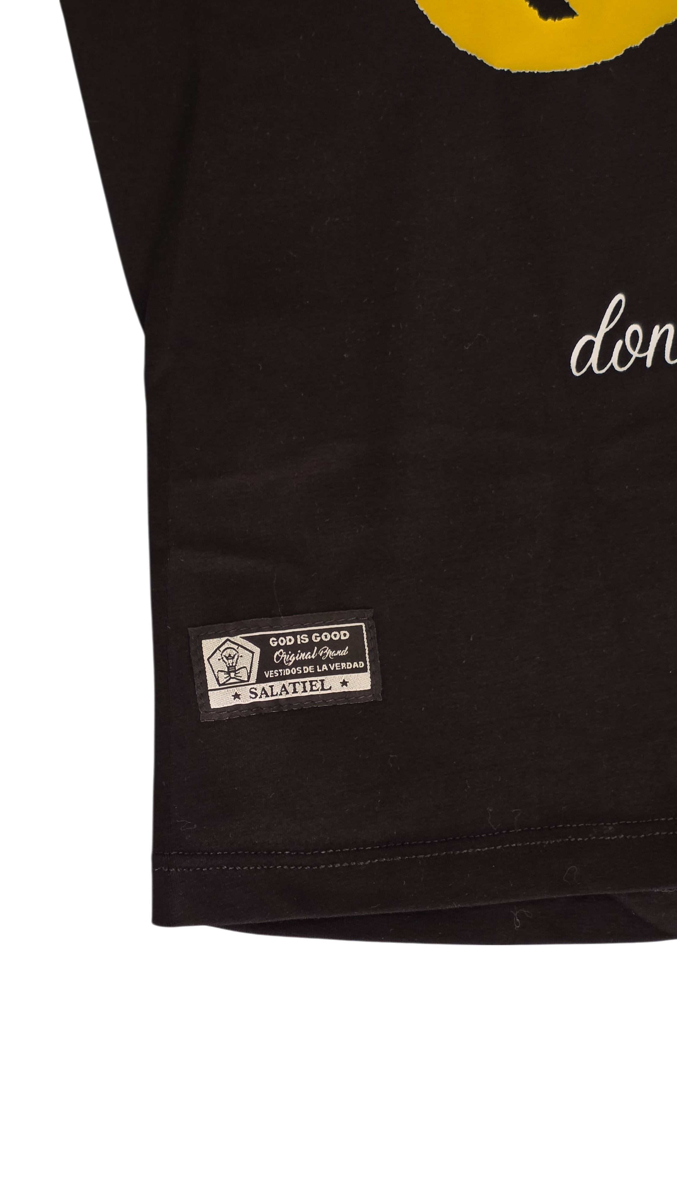 Camisa negra Flor AMARILLA Isaias mujer