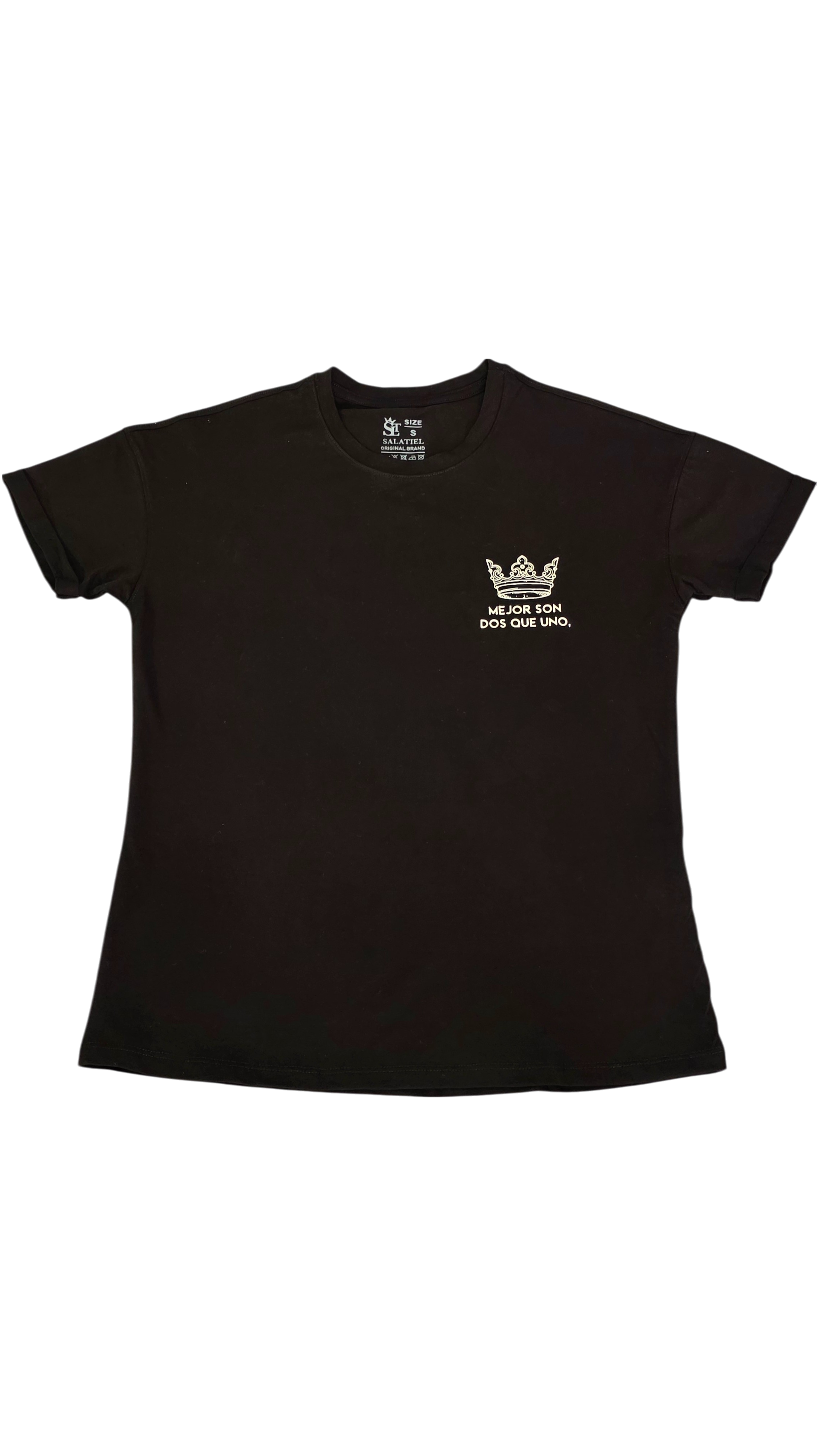 Camisa negra DOS ES MEJOR QUE UNO mujer
