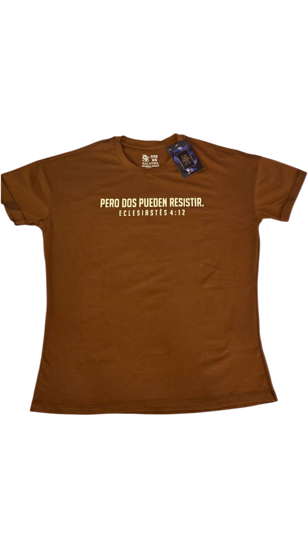 Camiseta café CORDÓN DE TRES