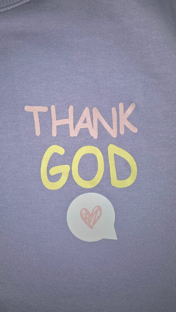 Sudadera THANK´S GOD morada