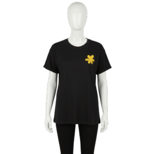 Camisa negra Flor AMARILLA Isaias mujer