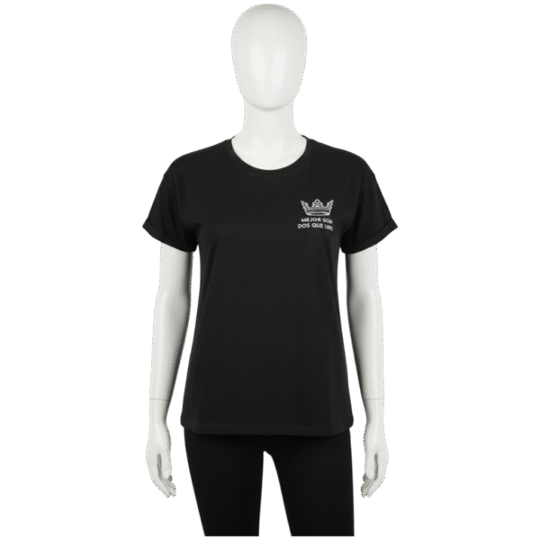 Camisa negra DOS ES MEJOR QUE UNO mujer