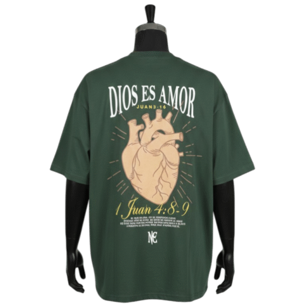 Dios es amor corazón verde