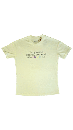 Tal y como somos nos amo beige. Mujer