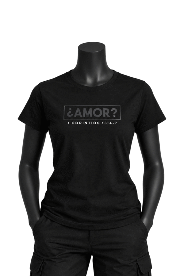 file_000000008938820ebc1c6d1f1a77e79c (1) ¿AMOR? Negra Camisa Mujer